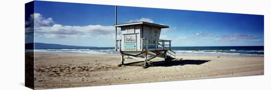 Lifeguard Hut on the Beach, 8th Street Lifeguard Station, Manhattan Beach, Los Angeles County, C...-null-Stretched Canvas