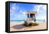 Lifeguard Hut on the Beach, Fort Lauderdale, Florida, USA-null-Framed Stretched Canvas