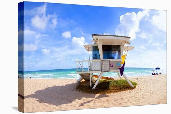 Lifeguard Hut on the Beach, Fort Lauderdale, Florida, USA-null-Stretched Canvas