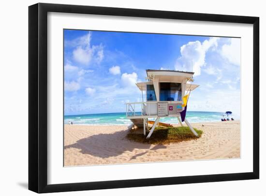 Lifeguard Hut on the Beach, Fort Lauderdale, Florida, USA-null-Framed Photographic Print