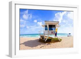 Lifeguard Hut on the Beach, Fort Lauderdale, Florida, USA-null-Framed Photographic Print