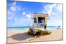 Lifeguard Hut on the Beach, Fort Lauderdale, Florida, USA-null-Mounted Photographic Print