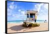 Lifeguard Hut on the Beach, Fort Lauderdale, Florida, USA-null-Framed Stretched Canvas