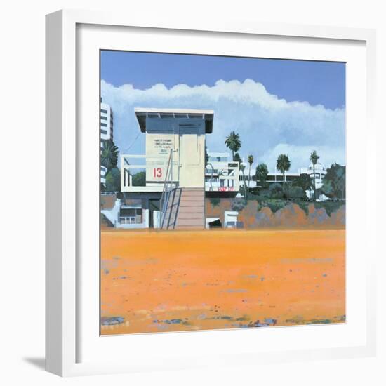 Lifeguard Hut on the Beach, Santa Monica, USA, 2002-Peter Wilson-Framed Giclee Print