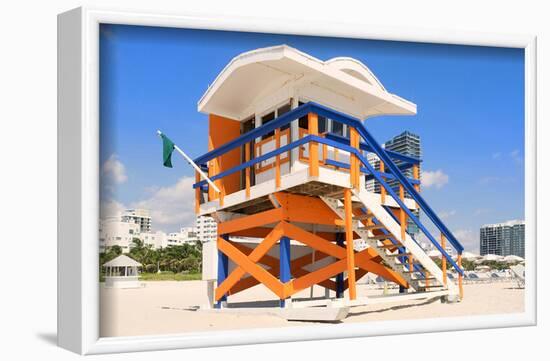 Lifeguard Hut South Beach FL-null-Framed Art Print