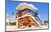 Lifeguard Hut South Beach FL-null-Mounted Art Print