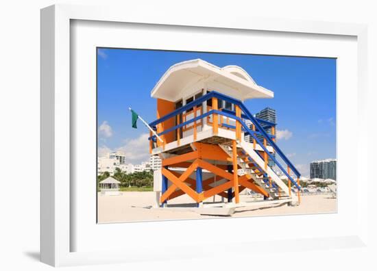 Lifeguard Hut South Beach FL-null-Framed Art Print