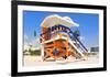 Lifeguard Hut South Beach FL-null-Framed Art Print