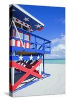 Lifeguard Hut, South Beach, Miami, Florida, U.S.A-Marco Simoni-Stretched Canvas