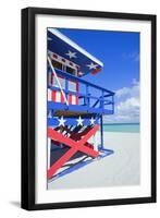 Lifeguard Hut, South Beach, Miami, Florida, U.S.A-Marco Simoni-Framed Photographic Print