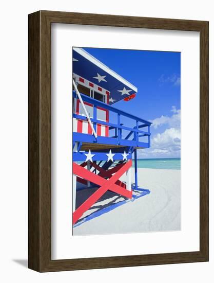 Lifeguard Hut, South Beach, Miami, Florida, U.S.A-Marco Simoni-Framed Photographic Print