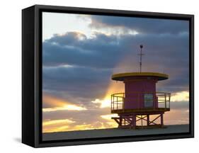 Lifeguard Hut, South Beach, Miami, Florida, Usa-Peter Adams-Framed Stretched Canvas