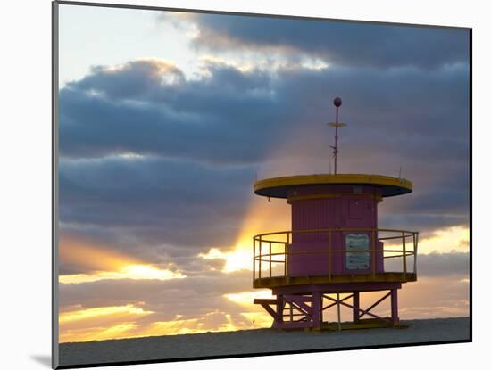 Lifeguard Hut, South Beach, Miami, Florida, Usa-Peter Adams-Mounted Photographic Print