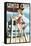 Lifeguard Pinup Girl - Santa Cruz, California-Lantern Press-Framed Stretched Canvas