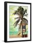 Lifeguard Shack and Palm - Aloha-Lantern Press-Framed Art Print