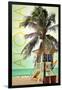 Lifeguard Shack and Palm - Aloha-Lantern Press-Framed Art Print