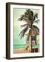 Lifeguard Shack and Palm-Lantern Press-Framed Art Print