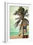 Lifeguard Shack and Palm-Lantern Press-Framed Art Print
