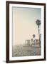 Lifeguard Shack and Palms-Lantern Press-Framed Art Print