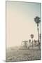 Lifeguard Shack and Palms-Lantern Press-Mounted Art Print