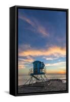 Lifeguard Stand at Sunset in Carlsbad, Ca-Andrew Shoemaker-Framed Stretched Canvas