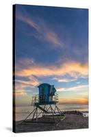 Lifeguard Stand at Sunset in Carlsbad, Ca-Andrew Shoemaker-Stretched Canvas