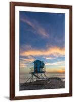 Lifeguard Stand at Sunset in Carlsbad, Ca-Andrew Shoemaker-Framed Premium Photographic Print