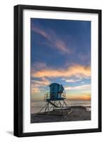 Lifeguard Stand at Sunset in Carlsbad, Ca-Andrew Shoemaker-Framed Photographic Print