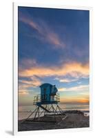 Lifeguard Stand at Sunset in Carlsbad, Ca-Andrew Shoemaker-Framed Premium Photographic Print