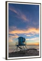 Lifeguard Stand at Sunset in Carlsbad, Ca-Andrew Shoemaker-Framed Premium Photographic Print