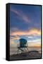 Lifeguard Stand at Sunset in Carlsbad, Ca-Andrew Shoemaker-Framed Stretched Canvas