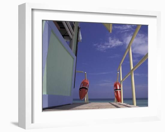 Lifeguard Stand, South Beach, Miami, Florida, USA-Robin Hill-Framed Photographic Print