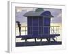 Lifeguard Station at Dusk, South Beach, Miami, Florida, USA-Robin Hill-Framed Photographic Print