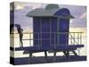 Lifeguard Station at Dusk, South Beach, Miami, Florida, USA-Robin Hill-Stretched Canvas