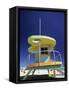 Lifeguard Station at Miami Beach, Florida, USA-Peter Adams-Framed Stretched Canvas