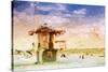 Lifeguard Station - In the Style of Oil Painting-Philippe Hugonnard-Stretched Canvas
