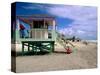 Lifeguard Station, Miami Beach, Florida-George Oze-Stretched Canvas