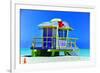 Lifeguard Station Miami Beach-null-Framed Premium Giclee Print