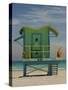 Lifeguard Station on 8th Street, South Beach, Miami, Florida, USA-Nancy & Steve Ross-Stretched Canvas