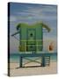 Lifeguard Station on 8th Street, South Beach, Miami, Florida, USA-Nancy & Steve Ross-Stretched Canvas