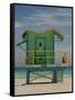 Lifeguard Station on 8th Street, South Beach, Miami, Florida, USA-Nancy & Steve Ross-Framed Stretched Canvas