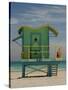 Lifeguard Station on 8th Street, South Beach, Miami, Florida, USA-Nancy & Steve Ross-Stretched Canvas