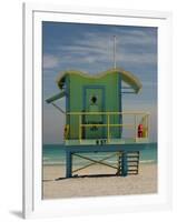 Lifeguard Station on 8th Street, South Beach, Miami, Florida, USA-Nancy & Steve Ross-Framed Photographic Print