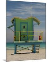 Lifeguard Station on 8th Street, South Beach, Miami, Florida, USA-Nancy & Steve Ross-Mounted Photographic Print