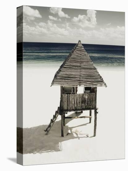 Lifeguard Station on Beach-Franco Vogt-Stretched Canvas