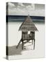 Lifeguard Station on Beach-Franco Vogt-Stretched Canvas