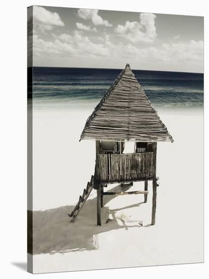 Lifeguard Station on Beach-Franco Vogt-Stretched Canvas