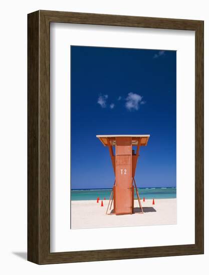 Lifeguard Station on Fort Derussy Beach-Jon Hicks-Framed Photographic Print