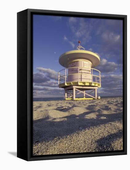 Lifeguard Station on South Beach, Miami, Florida, USA-Robin Hill-Framed Stretched Canvas