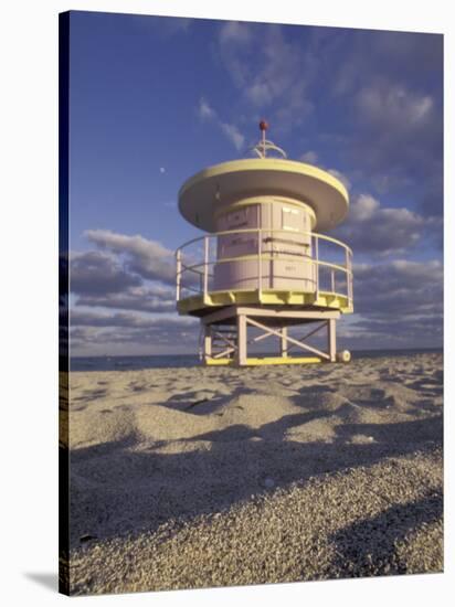 Lifeguard Station on South Beach, Miami, Florida, USA-Robin Hill-Stretched Canvas